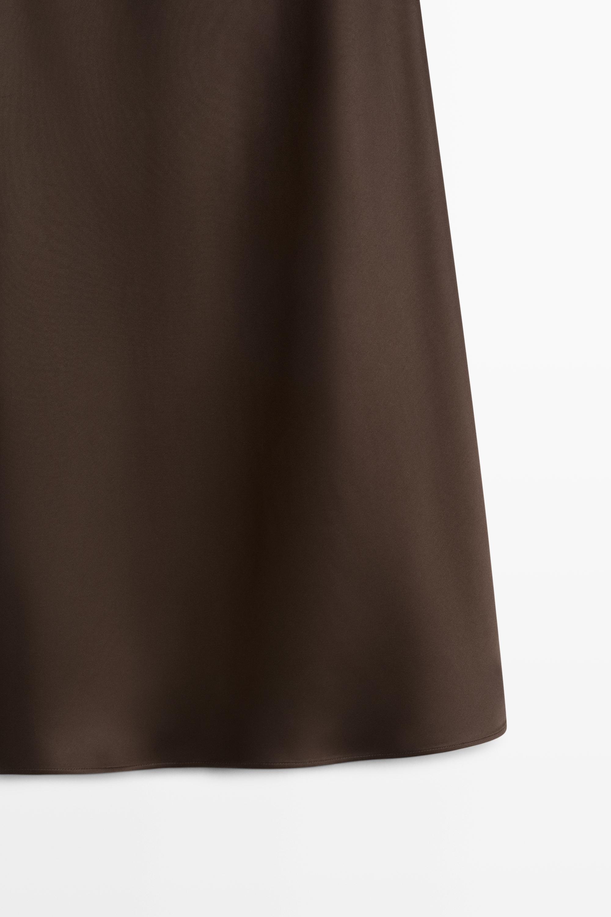 Satin midi skirt